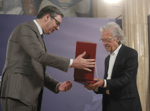 Piter Handke i Aleksandar Vučić