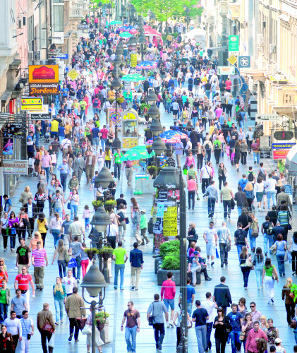 Beograd, Knez Mihailova, pešaci