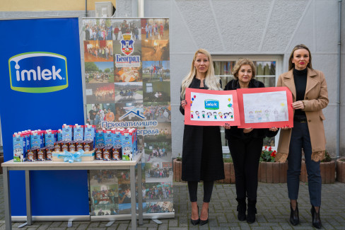 Marija Malović, menadžer komunikacija i korporativnih poslova Imlek, direktorka Prihvatilišta Danijela Stajković i Nataša Stanisavljević, gradska sekretarka za socijalnu zaštitu Grada Beograda