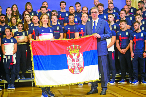 Aleksandar Vučić  i Olimpijski tim Srbije ATA 26. 07. 2024.